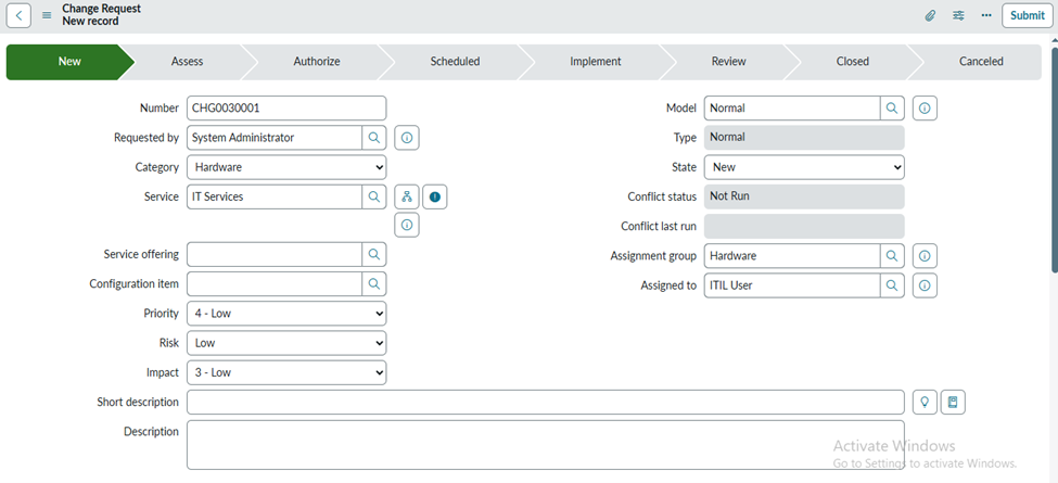 Change Management In ServiceNow