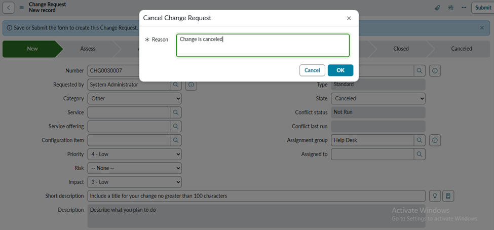 Change Management In ServiceNow