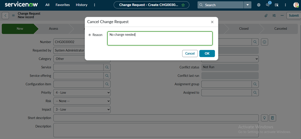Change Management In ServiceNow