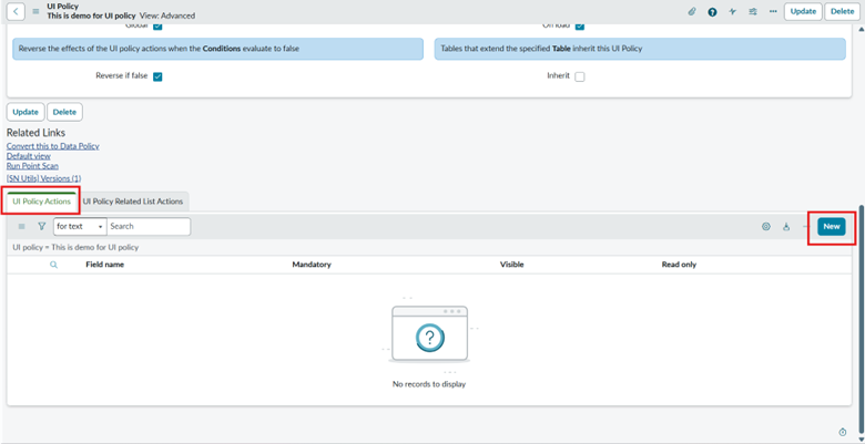 UI Policy in ServiceNow
