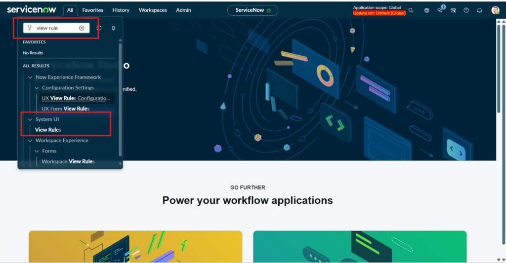 View rule in ServiceNow