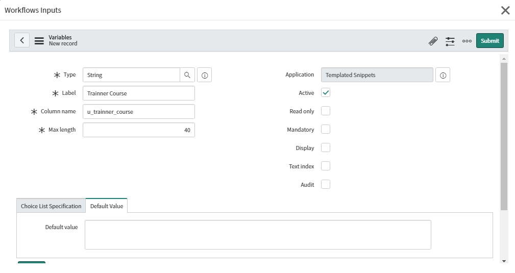 Workflow in ServiceNow