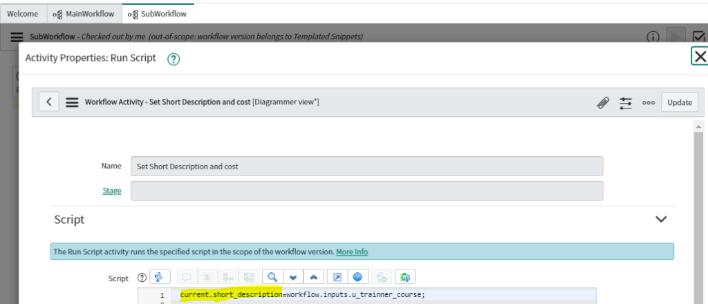 Workflow in ServiceNow